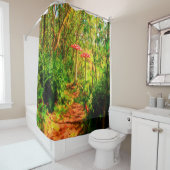 Zauberhafter Märchenwald mit Pilzen Duschvorhang (Beispiel)