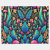 Zauberhafter Pilzwaldtraum Fleecedecke (Vorderseite (Horizontal))