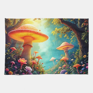 Zauberhafter Pilzwaldtraum Geschirrtuch