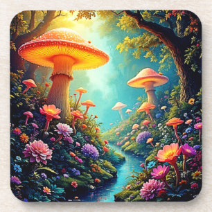 Zauberhafter Pilzwaldtraum Getränkeuntersetzer