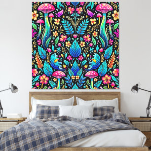 Zauberhafter Pilzwaldtraum Leinwanddruck