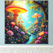Zauberhafter Pilzwaldtraum Leinwanddruck (Insitu (Holzboden))
