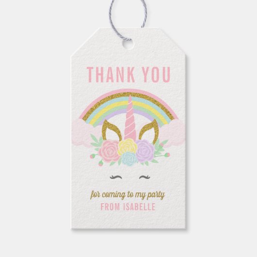 Zauberhafter Regenbogen-Einhorn-Geschenk-Hang-Tag Geschenkanhänger (Vorderseite)