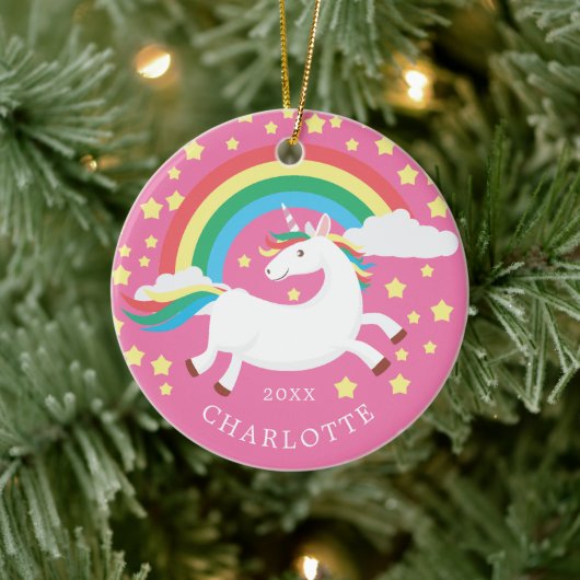 Zauberhafter Regenbogen Einhorn Weihnachtsschmuck (Baum)