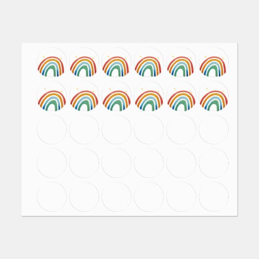Zauberhafter Regenbogen Etiketten (Blatt)