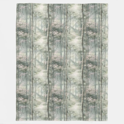 Zauberhafter Rosa Blumengarten Fleecedecke (Vorderseite)