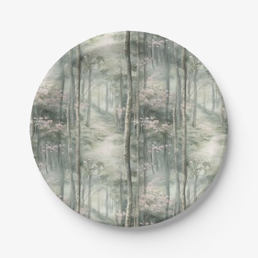 Zauberhafter Rosa Blumengarten Pappteller (Vorderseite)