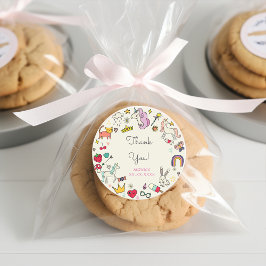 Zauberhafter Tag Katzen Kaninchen Einhorn Kinderge Runder Aufkleber