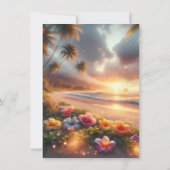 Zauberhafter Tropical Beach Hibiskus Sweet 16 Einladung (Rückseite)