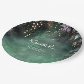 Zauberhafter Wald Grüner Lavendel Quinceanera Pappteller (Schrägansicht)