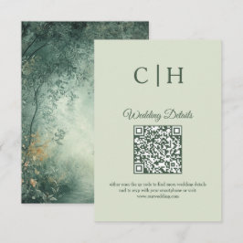 Zauberhafter Wald QR-Code Hochzeitseinlage Begleitkarte