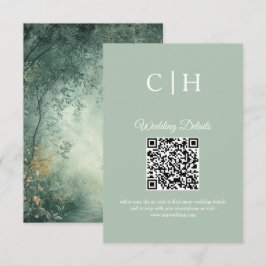 Zauberhafter Wald QR-Code Hochzeitseinlage Begleitkarte