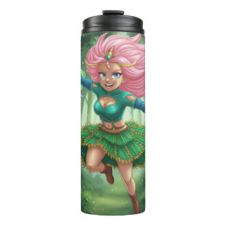 Zauberhafter Wald-Sprint – Anime-Fantasy-Charakter Thermosbecher