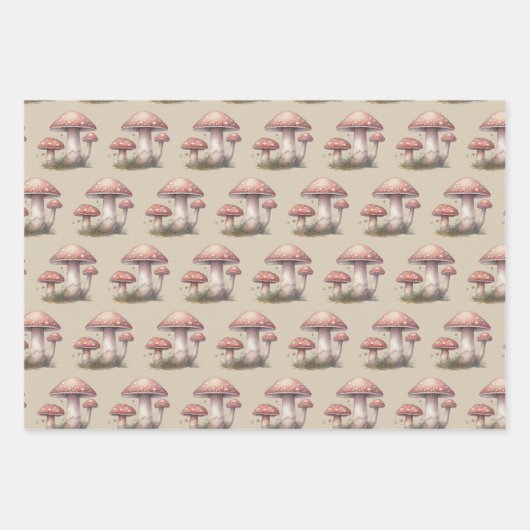 Zauberhafter Wald Toadstool Pilz Geschenkpapier Set (Vorderseite 2)