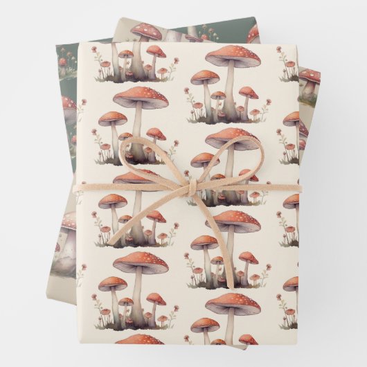 Zauberhafter Wald Toadstool Pilz Geschenkpapier Set (Beispiel)