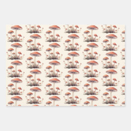Zauberhafter Wald Toadstool Pilz Geschenkpapier Set