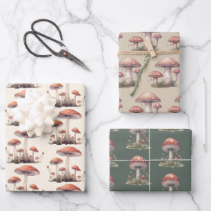 Zauberhafter Wald Toadstool Pilz Geschenkpapier Set