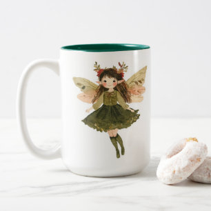 Zauberhafter Waldfee Mädchen Becher Zweifarbige Tasse