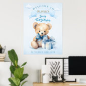 Zauberhafter Wasserfarben-Teddybär Beary Erster Ge Poster (Heimbüro)