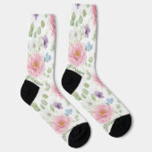 Zauberhafter Wasserfarbengartenstrauß Socken (Rechts)