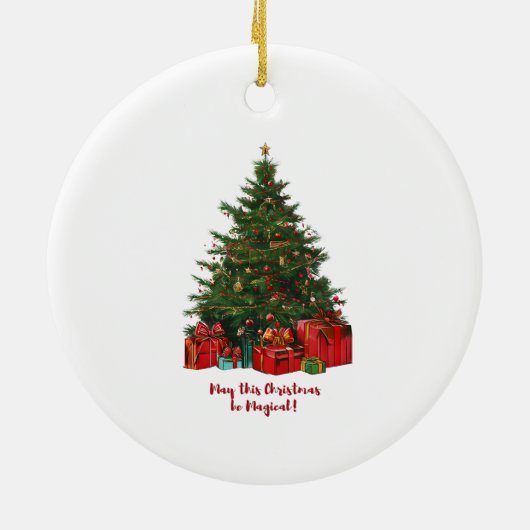 Zauberhafter Weihnachtsbaum Keramik Keramik Ornament (Hinten)