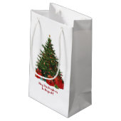 Zauberhafter Weihnachtsbaum mit festlichen Geschen Kleine Geschenktüte (Rückseite Schrägansicht)