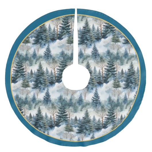 Zauberhafter Weihnachtsbaum-Teppich Wald Polyester Weihnachtsbaumdecke (Vorderseite)