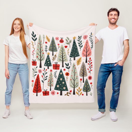 Zauberhafter Weihnachtsbaumwald Fleecedecke (Beispiel)