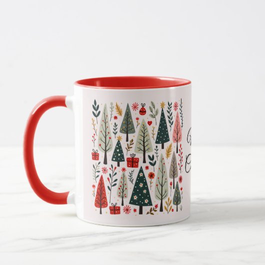 Zauberhafter Weihnachtsbaumwald Tasse (Links)