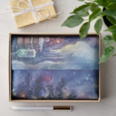 Zauberhafter Weihnachtspolarbär in Höhlendekoupage Seidenpapier (Geschenk)