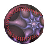 Zauberhaftes Abstrakt gestreiftes farbiges Fraktal Baseball (Vorderseite Links)