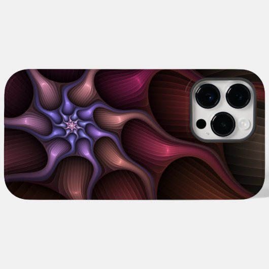 Zauberhaftes Abstrakt gestreiftes farbiges Fraktal Case-Mate iPhone Hülle (Rückseite (Horizontal))