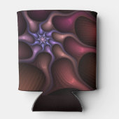 Zauberhaftes Abstrakt gestreiftes farbiges Fraktal Dosenkühler (Rückseite)