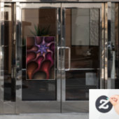 Zauberhaftes Abstrakt gestreiftes farbiges Fraktal Fensteraufkleber (Büro Tür)