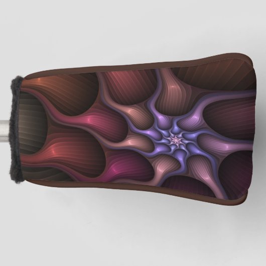Zauberhaftes Abstrakt gestreiftes farbiges Fraktal Golf Headcover (Vorderseite)