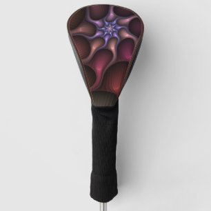 Zauberhaftes Abstrakt gestreiftes farbiges Fraktal Golf Headcover