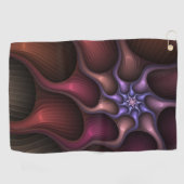 Zauberhaftes Abstrakt gestreiftes farbiges Fraktal Golfhandtuch (Horizontal)