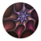 Zauberhaftes Abstrakt gestreiftes farbiges Fraktal Keramikknauf (Vorderseite)