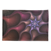 Zauberhaftes Abstrakt gestreiftes farbiges Fraktal Kissenbezug (Rückseite)