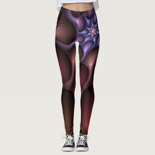 Zauberhaftes Abstrakt gestreiftes farbiges Fraktal Leggings
