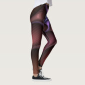 Zauberhaftes Abstrakt gestreiftes farbiges Fraktal Leggings (Rechts)