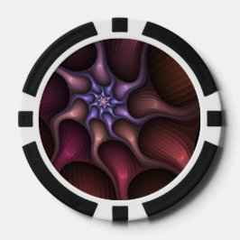 Zauberhaftes Abstrakt gestreiftes farbiges Fraktal Pokerchips