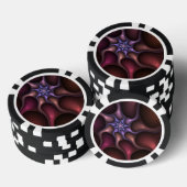 Zauberhaftes Abstrakt gestreiftes farbiges Fraktal Pokerchips (Stapel)
