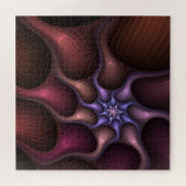 Zauberhaftes Abstrakt gestreiftes farbiges Fraktal Puzzle (Horizontal)