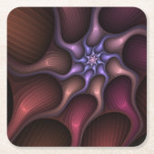 Zauberhaftes Abstrakt gestreiftes farbiges Fraktal Rechteckiger Pappuntersetzer (Vorderseite)