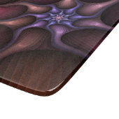 Zauberhaftes Abstrakt gestreiftes farbiges Fraktal Schneidebrett (Ecke)