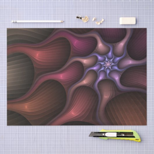 Zauberhaftes Abstrakt gestreiftes farbiges Fraktal Seidenpapier (Handwerk)