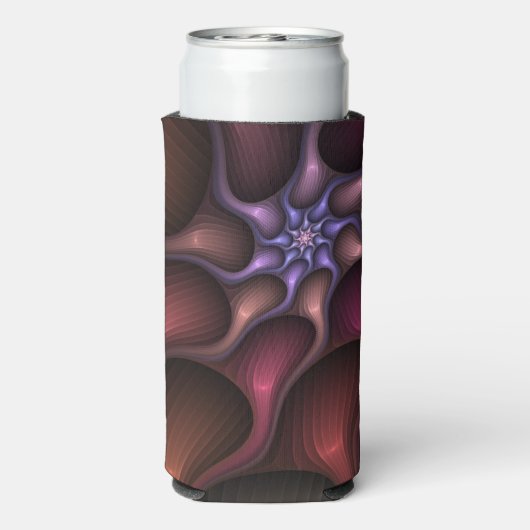 Zauberhaftes Abstrakt gestreiftes farbiges Fraktal Selters Dosenkühler (Seltzer Rückseite)