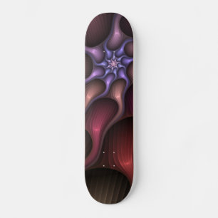 Zauberhaftes Abstrakt gestreiftes farbiges Fraktal Skateboard