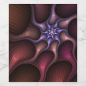 Zauberhaftes Abstrakt gestreiftes farbiges Fraktal Weinetikett (Einzelnes Label)